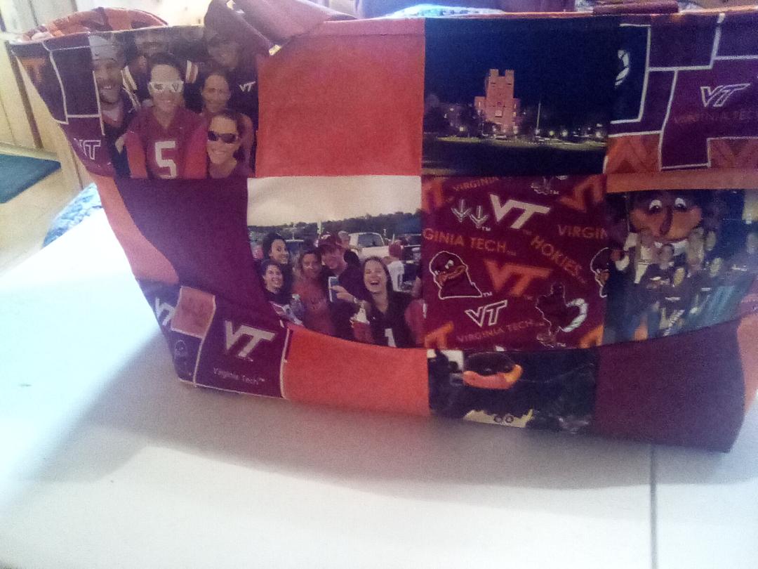 An example of a customized bag using personal photos